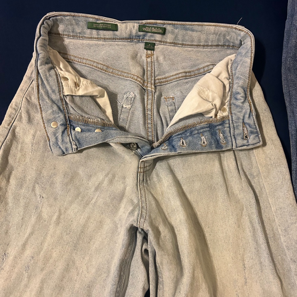 White wash straight jeans